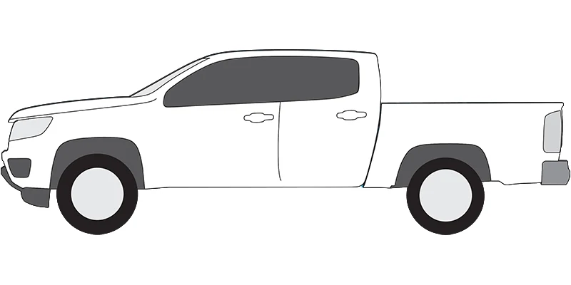 Unbranded pickup truck before graphics are applied