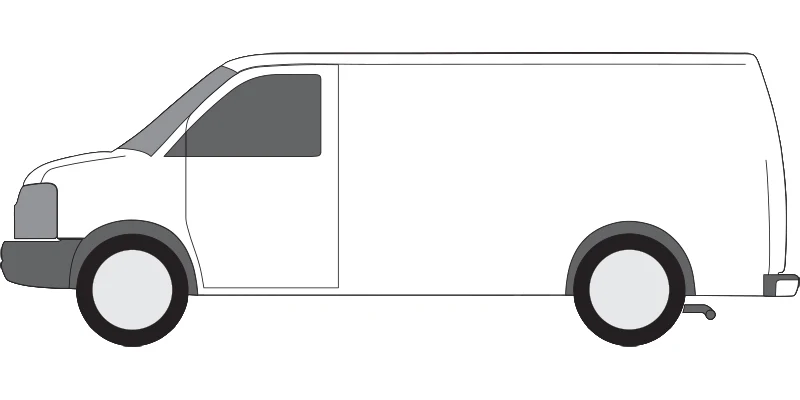 Unbranded cargo van before graphics are applied