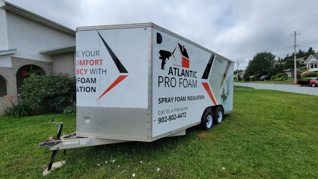 Atlantic Pro Foam enclosed utility trailer wrap
