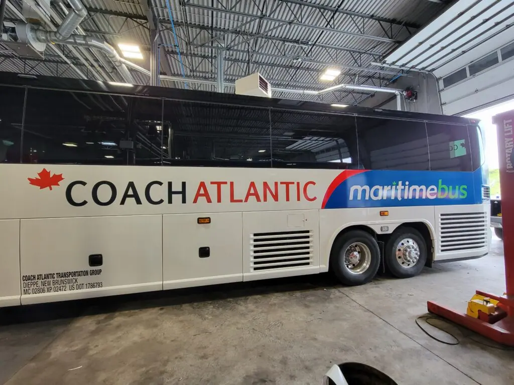 Coach Atlantic Maritime Bus graphics and lettering